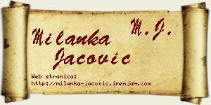 Milanka Jačović vizit kartica